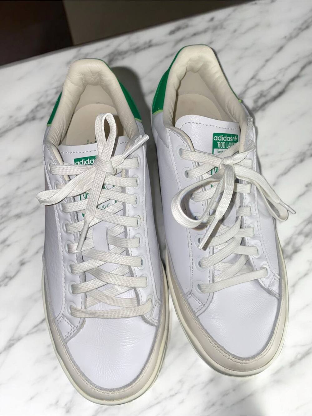 adidas Rod Laver Premium Leather Sneaker classic Cloud White  Fairway Green